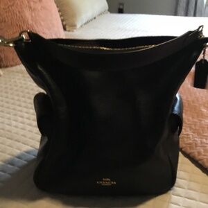COACH Pennie Shoulder Bag Black Leather